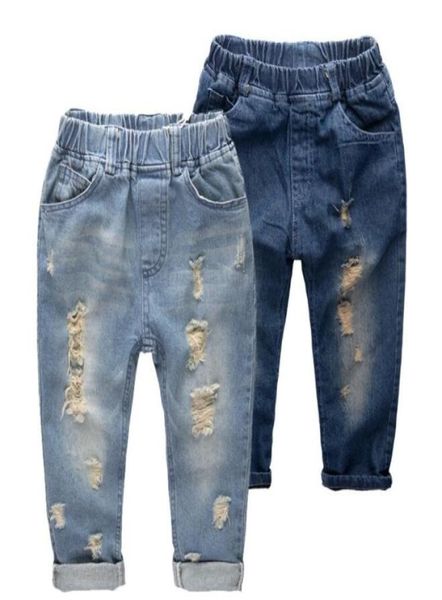 Ins rasgado jeans calças shorts moda denim crianças roupas crianças roupas de grife meninos jeans para crianças marca magro casual pa1664809