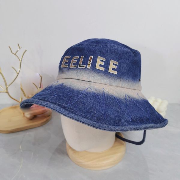 Novo designer de verão balde chapéus designer denim feminino bonés rua lavado vintage aba larga chapéus melhor qualidade