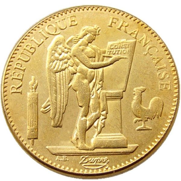 Francia 1878-1904 6 pz Data Per Scegliere 50 Franchi Placcato Oro Copia Artigianale Decorare Monete Ornamenti replica monete decorazione della casa acce276E