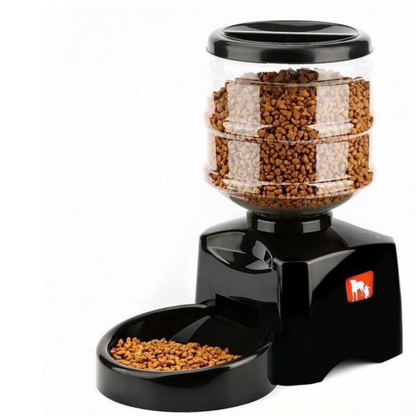 5 5l Programado Automatic Automatic Feeder Voice Message Recording e LCD Screen Screen grande cães inteligentes Cats Distribuidor de comida de comida T200181Q