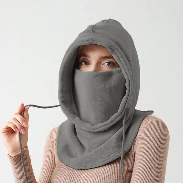 Ciclismo bonés balaclava chapéu para tempo frio inverno quente feminino velo cordão com capuz gorro cachecol esqui acampamento