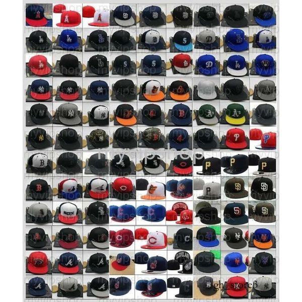 20234 Myvipshop Bonés de beisebol ajustados para todos os times de beisebol atacado esportes planos totalmente fechados chapéus de futebol feminino moda verão snapback chapeau bone 339