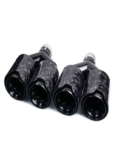1 пара двойных глянцевых черных выхлопных труб из нержавеющей стали, кованые автомобильные наконечники из углеродного волокна M Performance, трубы глушителя для X5 X6 X7 series5228065