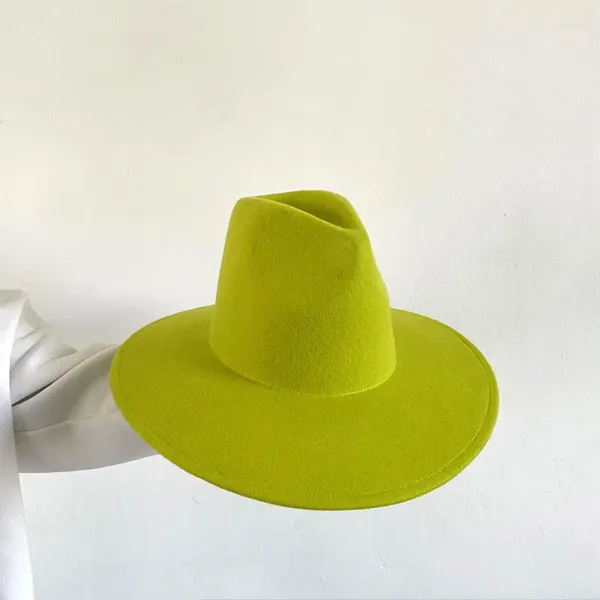 Berets inverno alta superior moda designer chapéu de lã para mulheres sólida causal fedora boné senhora personalizado panamá jazz sombrero mujer capa