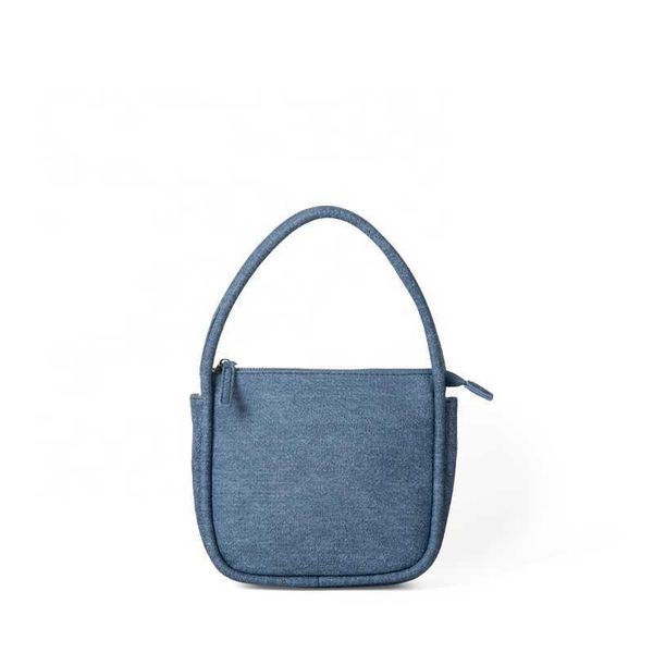 HBP Небрендовый корейский дизайн, размер M, сумка на плечо с керлингом ярких цветов, синяя джинсовая ткань, женская сумка, серебристая, простая мягкая сумка из искусственной кожи