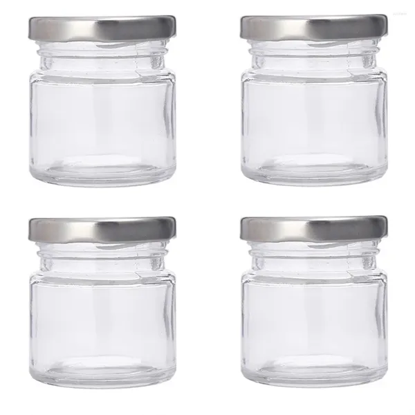 Garrafas de armazenamento a granel 25ml 45ml 75ml 100ml redondo mini frasco de vidro recipiente de comida de geléia de mel com tampas para fazer velas