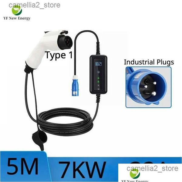 Accessori per veicoli elettrici J1772 Type1 Ev Carica batteria per auto 7Kw 5M / 32A con spina industriale per stazione di ricarica All In Drop Delive Otoni