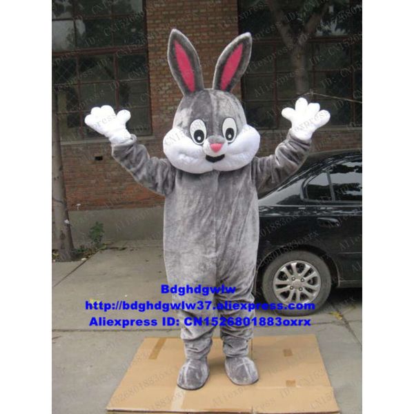 Costumi mascotte Pelliccia lunga Grigio Coniglietto pasquale Osterhase Coniglio Lepre Costume mascotte Personaggio dei cartoni animati Grand Bodog Casino the Choicest Goods Zx1626