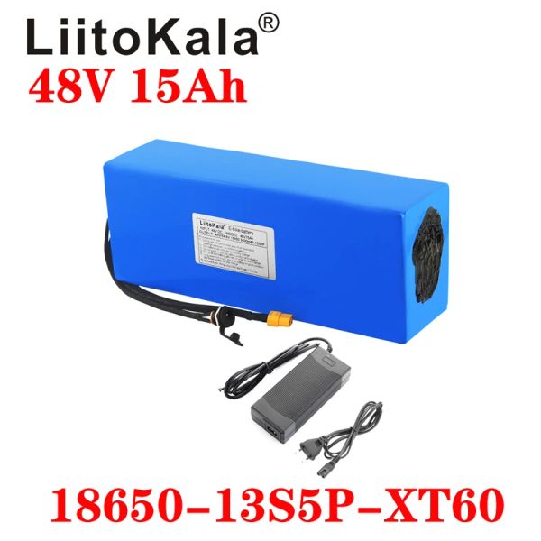LiitoKala 48V 15Ah 18650 Batteria E-bike batteria agli ioni di litio kit di conversione scooter per bicicletta bafang 1000W XT60 spina 54.6V Caricatore