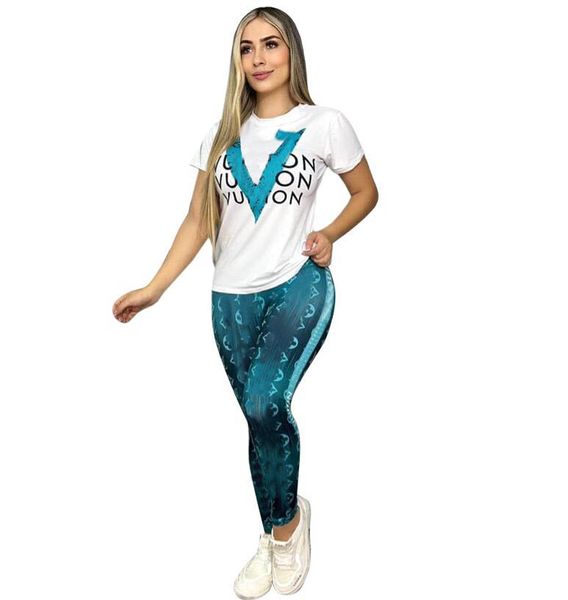 Fatos de treino femininos 2024 primavera nova moda impressão feminina conjunto de duas peças designer marca conjunto feminino frete grátis