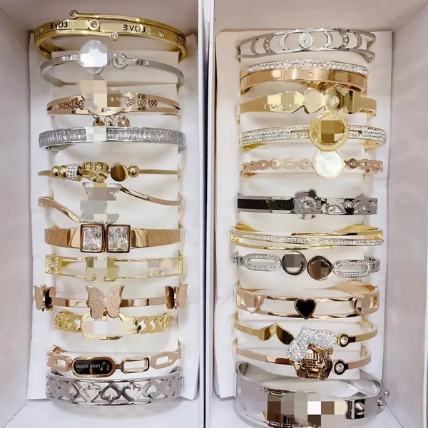 Designer-Armband, Designer-Schmuck, Gold-Armband, Luxus-Mode, Edelstahl, Silber, Rose, Diamant für Damen, spezielles Großhandels-Luxus-Armband