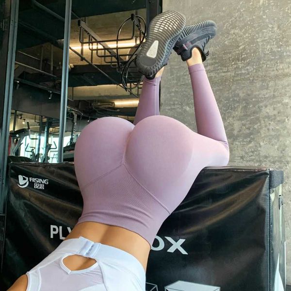 Gym Sports Sabahlarında Yüksek Durum ve Karın Kontrolü olan Kadınlar İçin Yeni Sakinsiz Push Strantings Stranty Peach Yoga Pantolon 240311