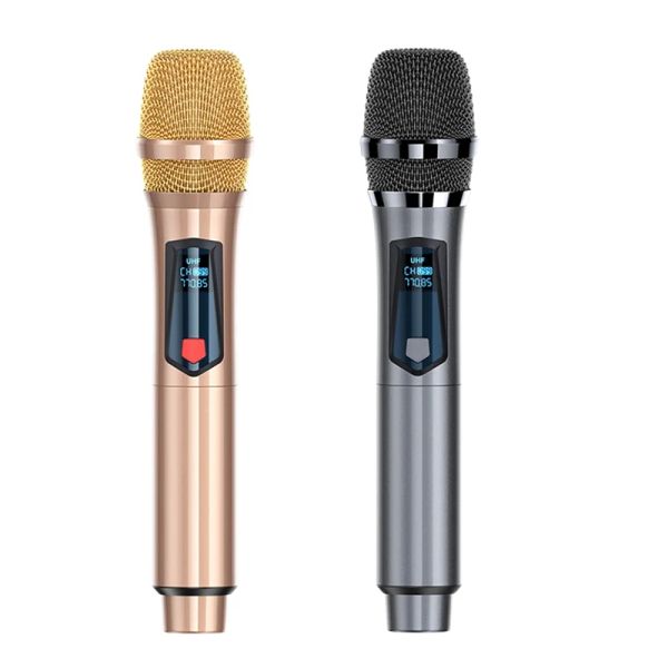 Mikrofonlar UHF Kablosuz Mikrofon Şarj edilebilir Alıcı ve Pil Karaoke Şarkı Söyleme Partisi
