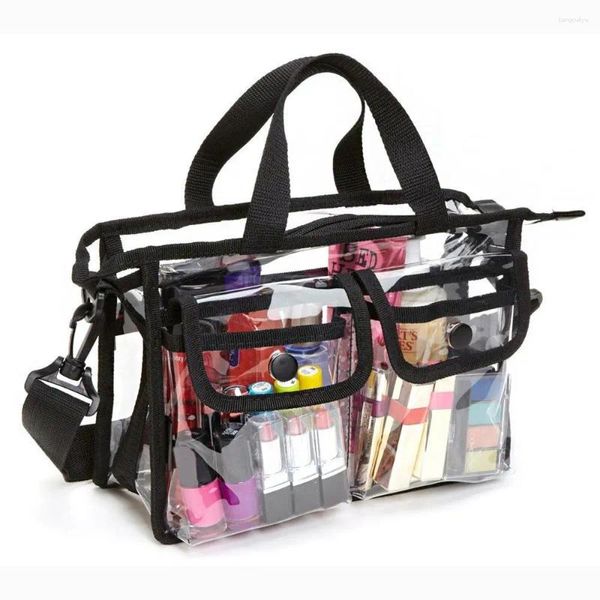 Kosmetiktaschen Hüllen Beutel Organizer Fall Waschen Lagerung Kulturbeutel Frauen Schulter Make-up PVC