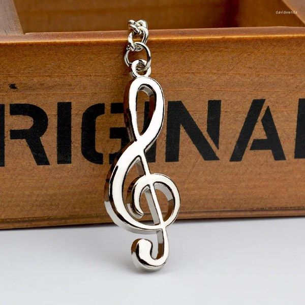 Chave -chave Chain Chain Ring Silver Color Plated Note Keychain para carros Metic Music Symbol Chain Gifts Creative Fashion