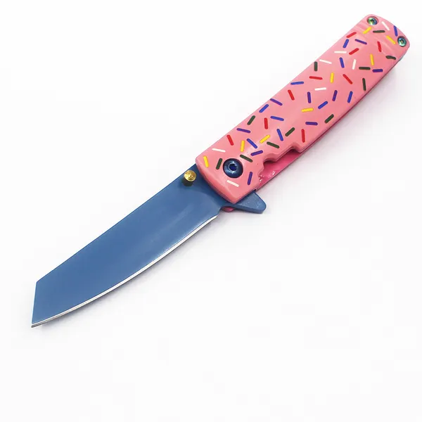 Hochwertiges M3053 Flipper-Klappmesser, 440C blaue Titanbeschichtung, Tanto-Klinge, Edelstahlgriff, Kugellager-Unterlegscheibe, Outdoor-EDC-Taschenmesser