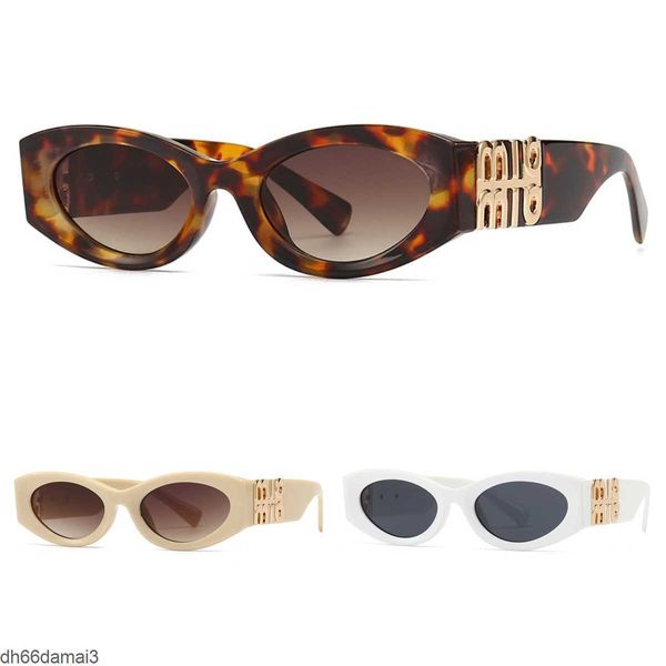 Роскошные солнцезащитные очки Miu с овальными линзами, устойчивые к радиации UV400, персонализированные ретро женские очки в маленькой оправе, пластина Advanced High Beauty E1KW
