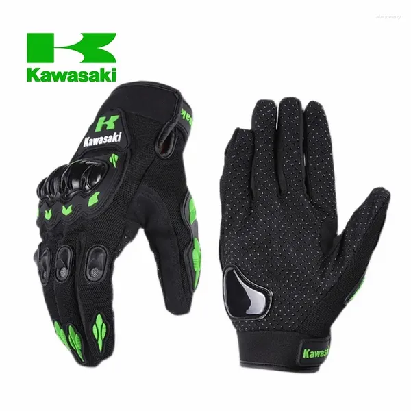 Велосипедные перчатки Kawasaki, мотоциклетные дышащие перчатки для гонок на пальцах, защита для спорта на открытом воздухе, езда по бездорожью, велосипед
