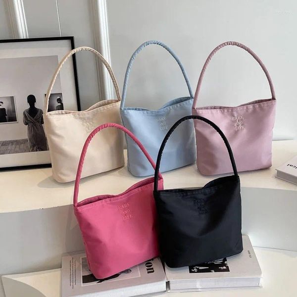 Abendtaschen Koreanische Leinwand Schulter Shopper Tasche Für Frauen 2024 Große Frau Tote Bookbag Mode Marke Weibliche Handtaschen Student Geldbörsen