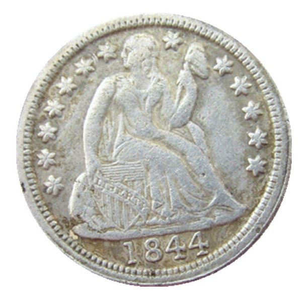 США 1844 P S Liberty сидящая монета в десять центов с серебряным покрытием копия монеты ремесло продвижение заводские аксессуары для дома серебряные монеты2248