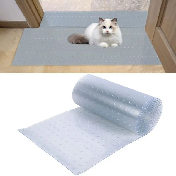 Коврики Легкий прозрачный защитный ковер для кошек, пластиковый коврик для предотвращения царапин, нескользящий прозрачный напольный коврик для дома и улицы