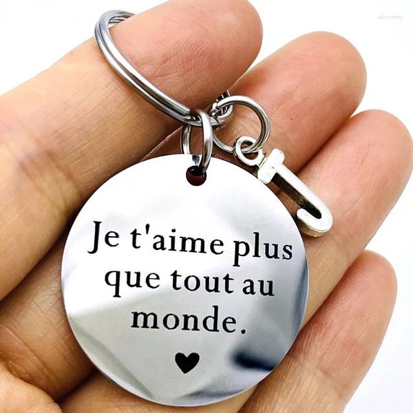 Anahtarlıklar Fransız Çift Keychain Je T'Aime artı que tout au monde erkek arkadaşı kız arkadaşı hediyeler hediye koca sevgililer günü