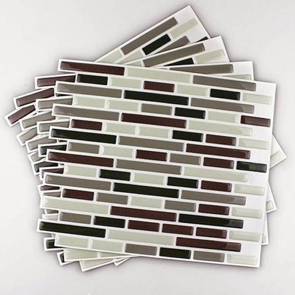 Adesivi murali 4 pezzi Decorazioni per la casa 3D Modello di piastrelle Cucina Backsplash Murale Decalcomanie1257Y