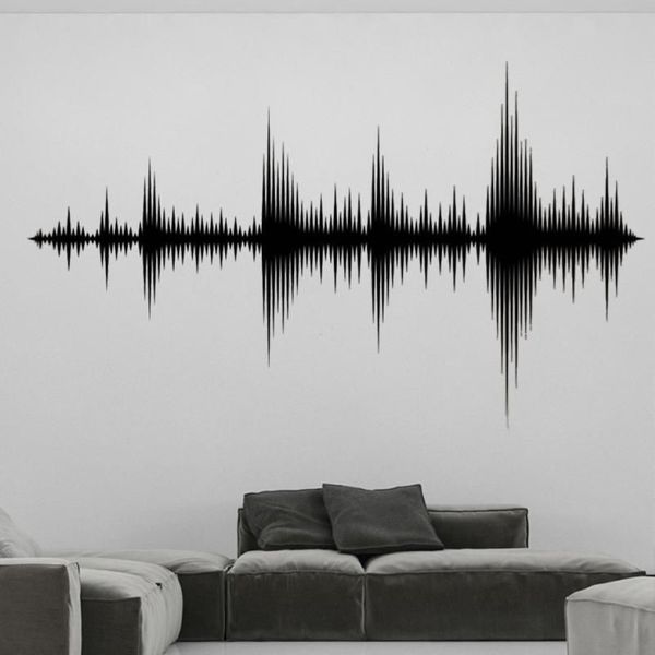 Adesivi murali Decalcomanie onda audio Suono rimovibile Studio di registrazione Produttore musicale Decorazione della stanza Carta da parati camera da letto DW6747303M