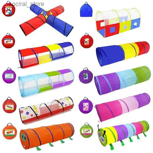 Spielzeugzelte Fanny Kinderzelt Tunnel für Baby Tragbarer Crling-Tunnel Spielzeug Kinder spielen Crling-Spiele Tube Kinder Outdoor Indoor Spielzeug Geschenk L240313