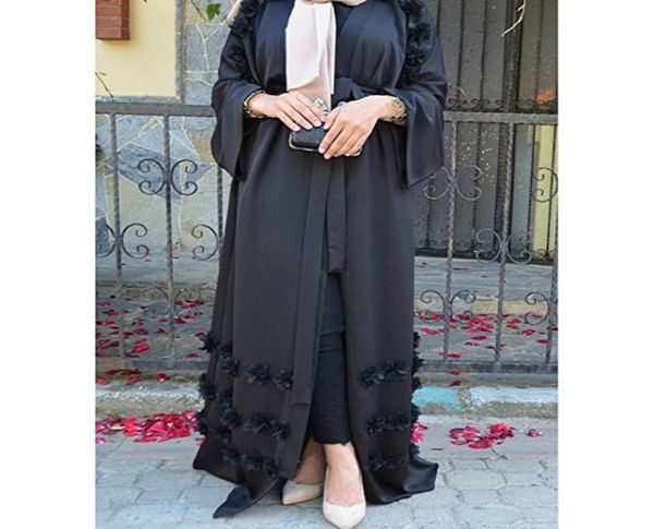 Elegante adulto musulmano Abaya arabo turco Singapore Aardigan Appliques Jilbab Dubai Abbigliamento Donna Abito islamico Abito di grandi dimensioni4466500