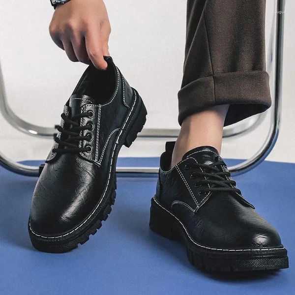 Scarpe eleganti da uomo autunno fondo morbido britannico nero altezza da lavoro crescente matrimonio sposo inverno affari abbigliamento formale L