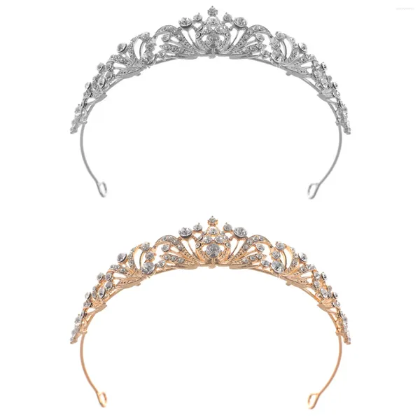 Copricapo per adulti elegante principessa corona copricapo ragazze chic semicerchio gioielli con strass per ballo in maschera banchetto cosplay