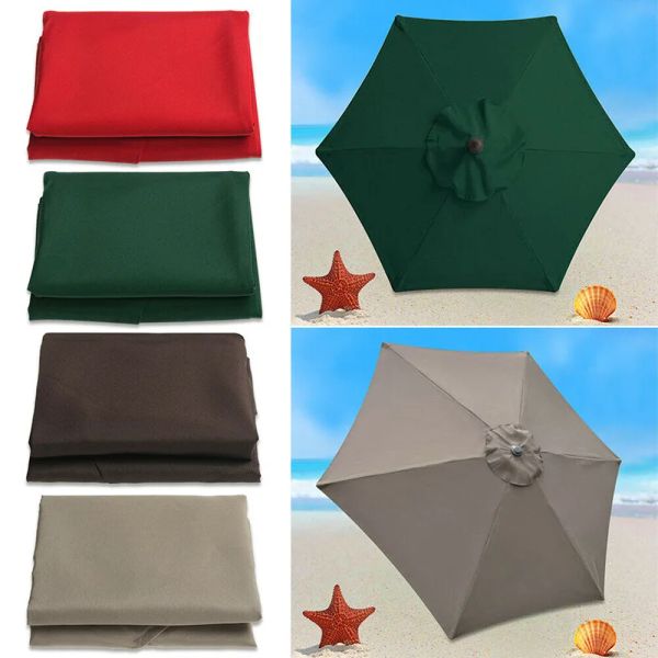 Abrigos de guarda -chuva de pano de reposição à prova d'água de praia hexagonal de cotonela ao ar livre de proteção UV Parasol Pano de guarda -chuva