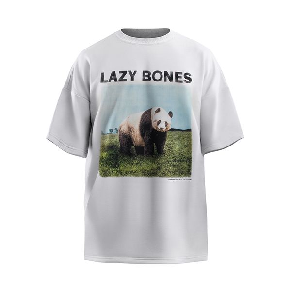 24ss Europa Panda Imagem Imprimir Plus Size Tee Homens Camiseta Primavera Verão Mulheres Rua Skate Casual Algodão Camiseta 0313