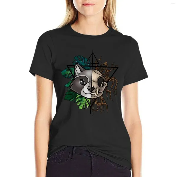 Polo da donna Raccoon Skull Marimkay T-shirt Top Abiti vintage Abbigliamento estetico Magliette semplici per le donne