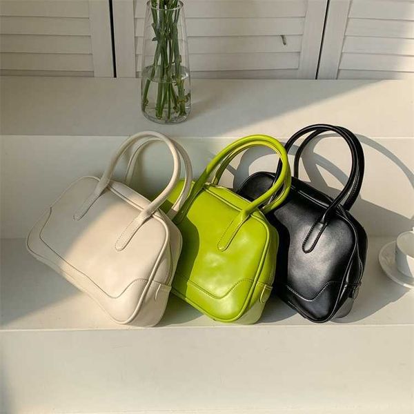 HBP Non nuovissimo Tendenza moda coreana Borsa piccola in tinta unita Borsa alta da donna in pelle PU Borsa a mano quadrata da donna di grande capacità Boston