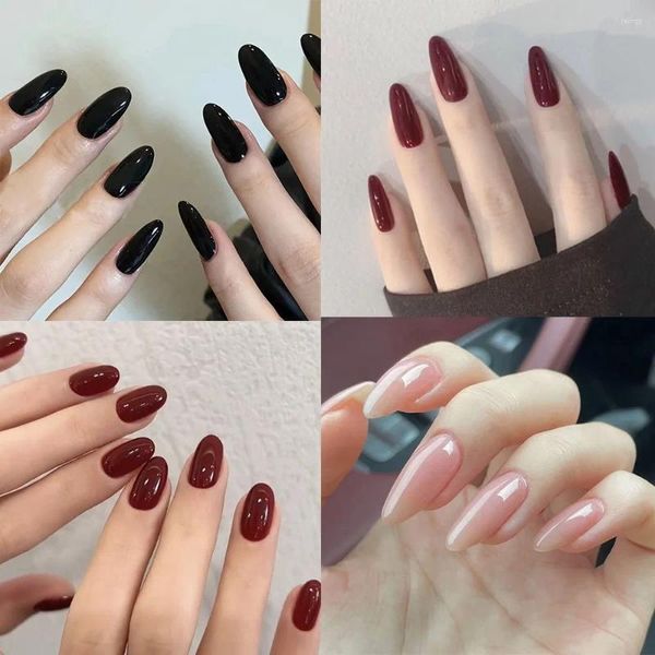 Unghie finte, manicure indossabile, mandorla, moda finta, testa a punta, per San Valentino, copertura completa, stampa sulle donne