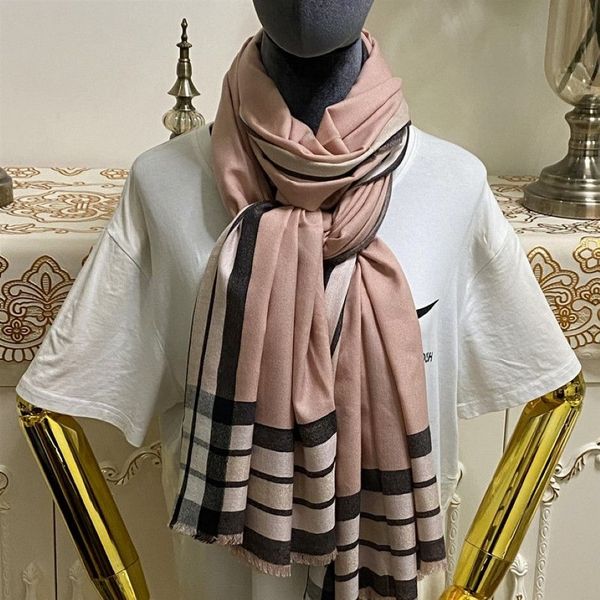 Neuer Stil, gute Qualität, 100 % Kaschmir-Material, dünne und weiche rosa Farbe, lange Schals für Damen, Größe 205 cm – 92 cm167i