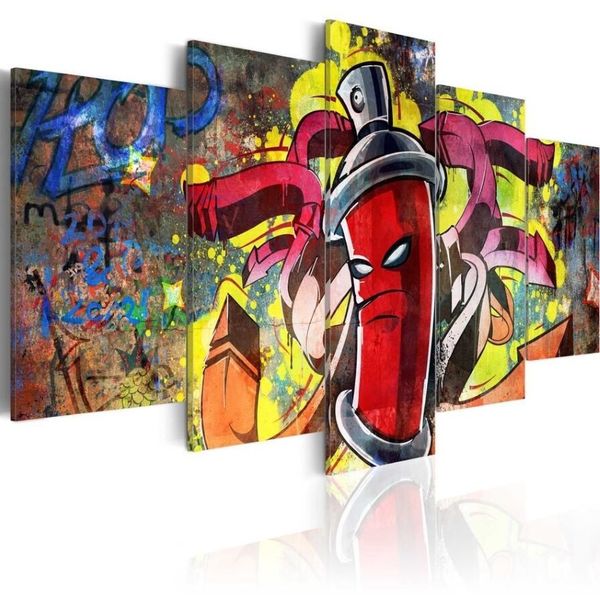 Sem moldura impressão em tela moda moderna arte de parede a cor graffiti spray de raiva para decoração de casa273d