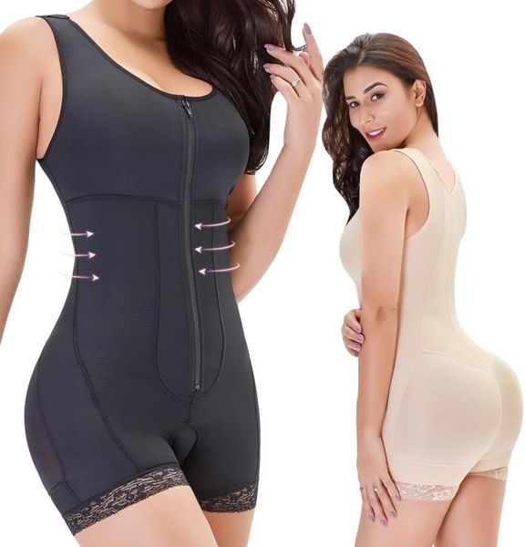 Women039s shapers colombiano controle de barriga emagrecimento cinto sem costura zíper shaper de corpo inteiro plus size bodysuit pós firme shapewe5434403