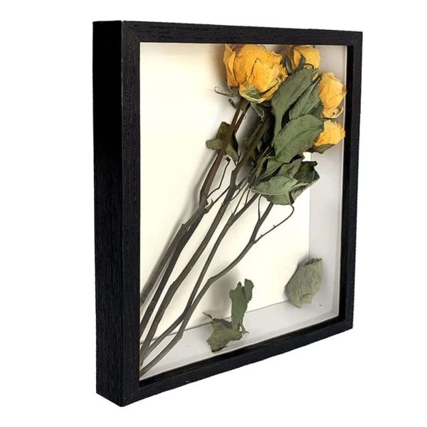 Cornice portaombrelli Cornici per bouquet Espositore Custodia per fiori Profonda per artigianato Immagine 3D Memorabilia Memoria da tavolo in legno e da appendere alla parete