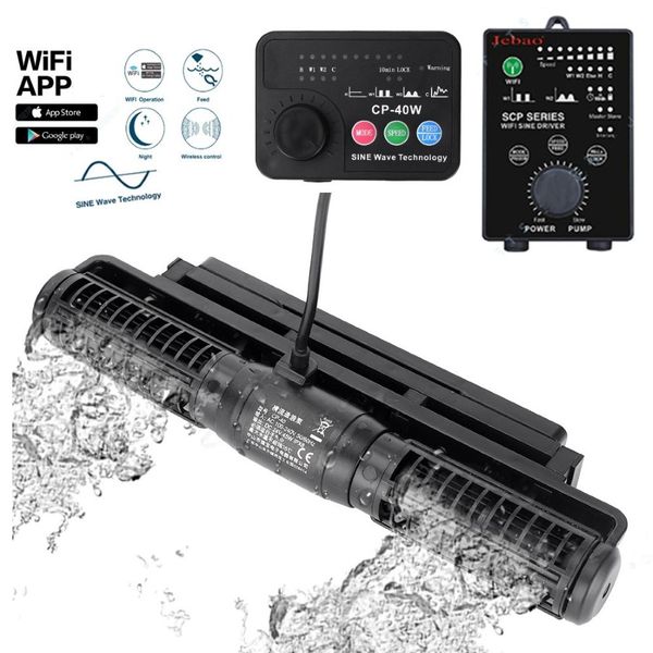 Jebao Jecod WiFi Wave Maker для морского кораллового рифа, аквариума, беспроводное управление CP25 CP40 CP55, циркуляционный насос, волновой насос с поперечным потоком Y310A