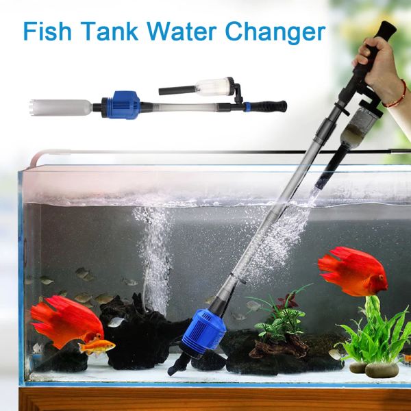 Heizung elektrischer Siphonfilter Vakuum Kies Wasserwechsler Fischtank Sandwaschmaschine Aquarium Siphon betriebener Reiniger US -Stecker