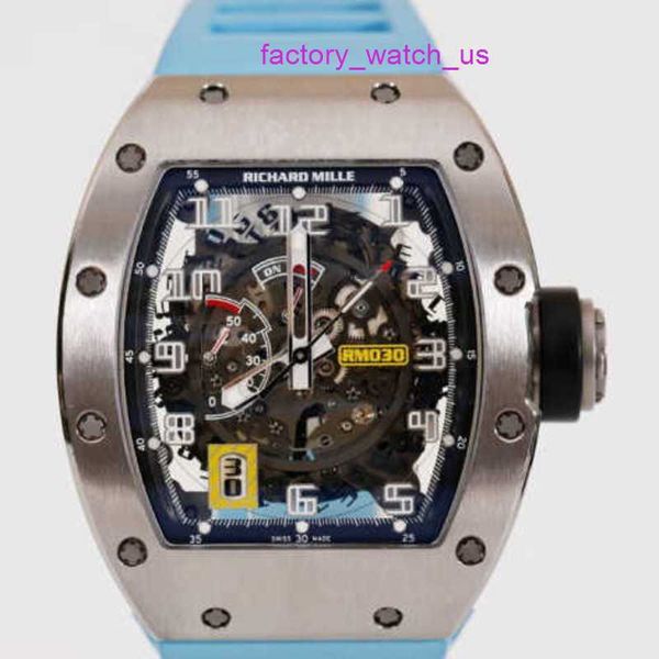 Moda relógio de mergulho rm relógio de pulso rm030 relógio mecânico automático rm030 masculino liga titânio data oco para fora reserva energia automático