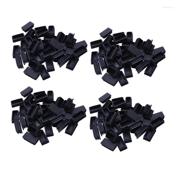 Tapetes de banho Plástico Blanking End Cap Tubo Inserções 25mm x 50mm 160 Pcs Preto