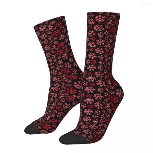 Erkek Çorap Mürettebatı Çoraplar Noel Jumper Kırmızı ve Siyah Kar Pul Deseni Harajuku Erkekler İçin Uzun Kadın Hediyeleri