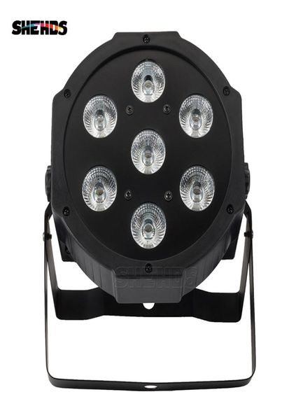 Shehds led 7x18w rgbwauv par luz com dmx512 inout e power in out 6in1 efeito de luz de palco para efeito de lavagem dj disco5328761