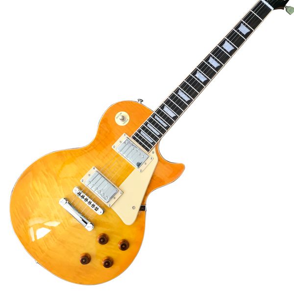 Loja personalizada, feita na China, guitarra elétrica padrão de alta qualidade, um pedaço de pescoço corporal, encadernação de trastes, Tune-o-Matic Bridge2024