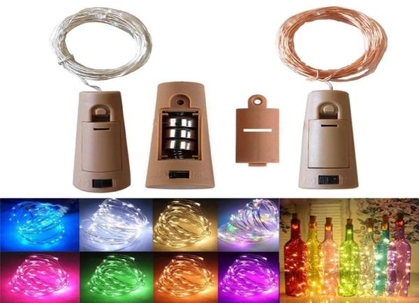 DHL 2M 20LED Luci per bottiglie di vino Tappo di sughero Alimentato a batteria Stellato Luci di Natale fai da te per la festa di nozze di Halloween Decoracion1064491