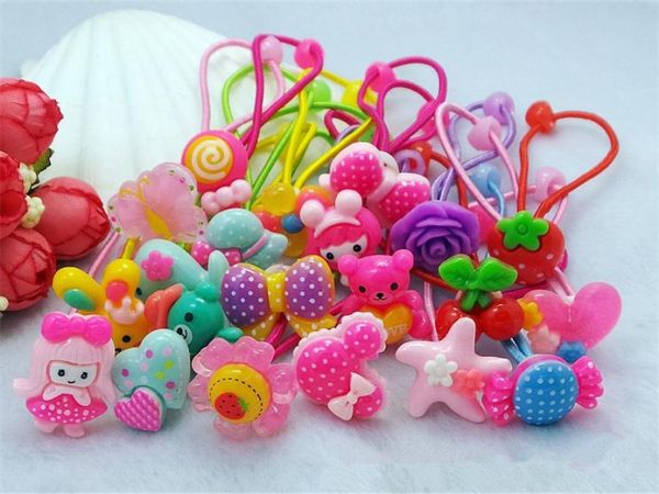 Bütün acele 20 adet kız bebek kafa bandı saç elastik bantları Scrunchy at kuyruğu tutucu aksesuarları çiçek desen ties6063653